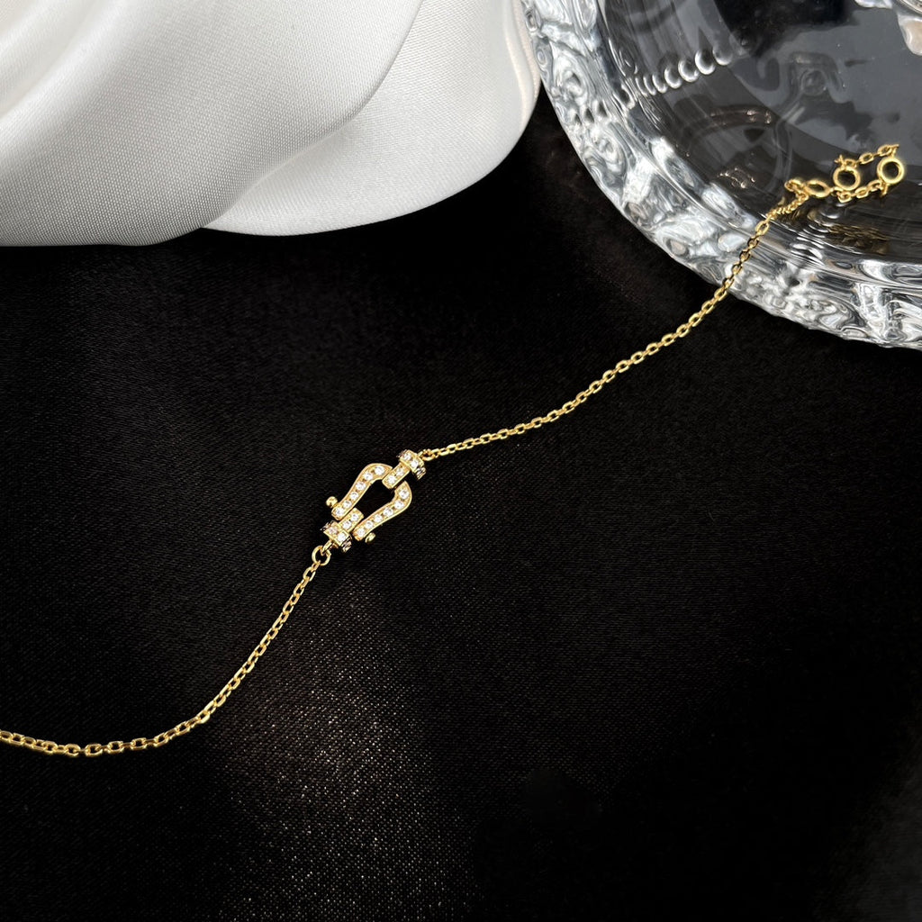 [Clover Jewelry]FORCE 10 FULL DIAMOND BUCKLE CHAIN LINK MINI MODEL