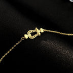 [Clover Jewelry]FORCE 10 FULL DIAMOND BUCKLE CHAIN LINK MINI MODEL
