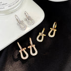 [Clover Jewelry]FORCE 10 FULL DIAMOND DROP EARRINGS MEDIUM MODEL