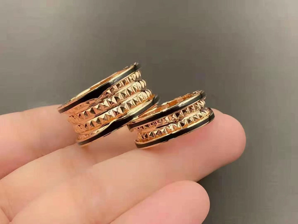 [Clover Jewelry]ZERO 1 ROCK SCHWARZ KERAMIK ROSÉGOLD GROSSES MODELL