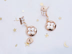 [Clover Jewelry]STAR AND SUN PINK GOLD MOP DROP EARRINGS