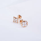 [Clover Jewelry]星と太陽 ピンクゴールドMOP スタッドピアス