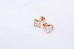 [Clover Jewelry]星と太陽 ピンクゴールドMOP スタッドピアス