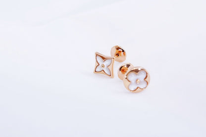 [Clover Jewelery]STAR AND SUN PINK GOLD MOP STUD EARRINGS