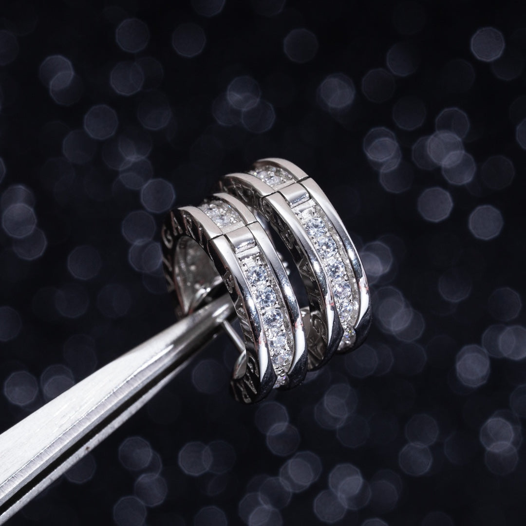 [Clover Jewellery]ZERO 1 MINI SILBERNE DIAMANT-OHRRINGE