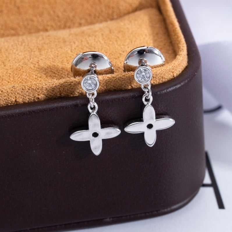[Clover Jewelry]VIDYLLE SILBERNE DIAMANT MINI-HÄNGEOHRRINGE