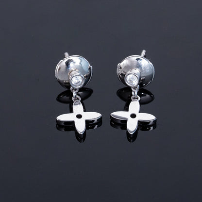 [Clover Jewelery]VIDYLLE SILVER DIAMOND MINI DROP EARRINGS