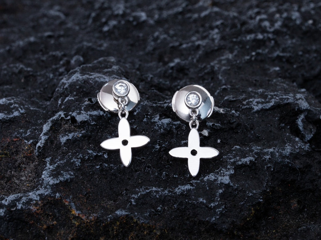 [Clover Jewelry]VIDYLLE SILBERNE DIAMANT MINI-HÄNGEOHRRINGE