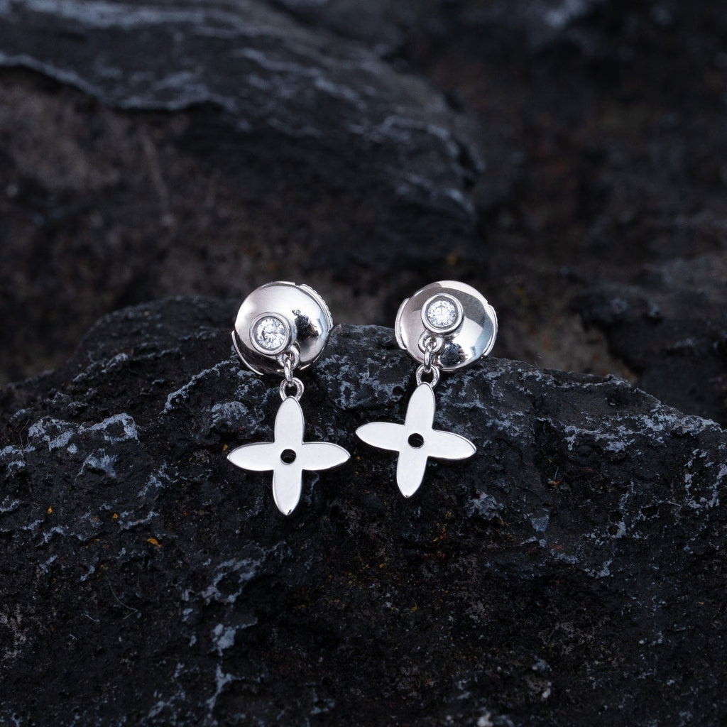 [Clover Jewelry]VIDYLLE SILBERNE DIAMANT MINI-HÄNGEOHRRINGE