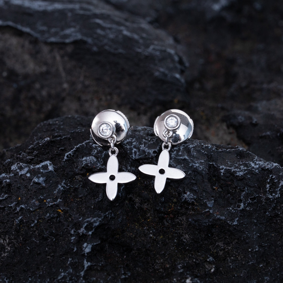 [Clover Jewelry]VIDYLLE SILBERNE DIAMANT MINI-HÄNGEOHRRINGE