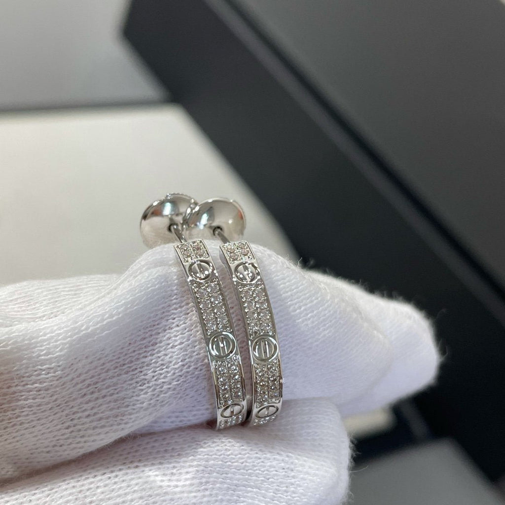 [Clover Schmuck]LIEBES-DIAMANT-SILBER-CREOLENOHRRINGE