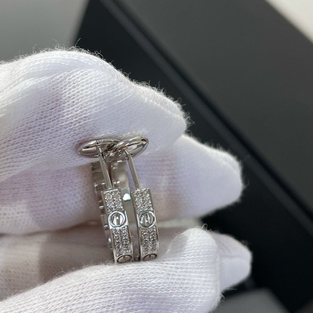[Clover Schmuck]LIEBES-DIAMANT-SILBER-CREOLENOHRRINGE