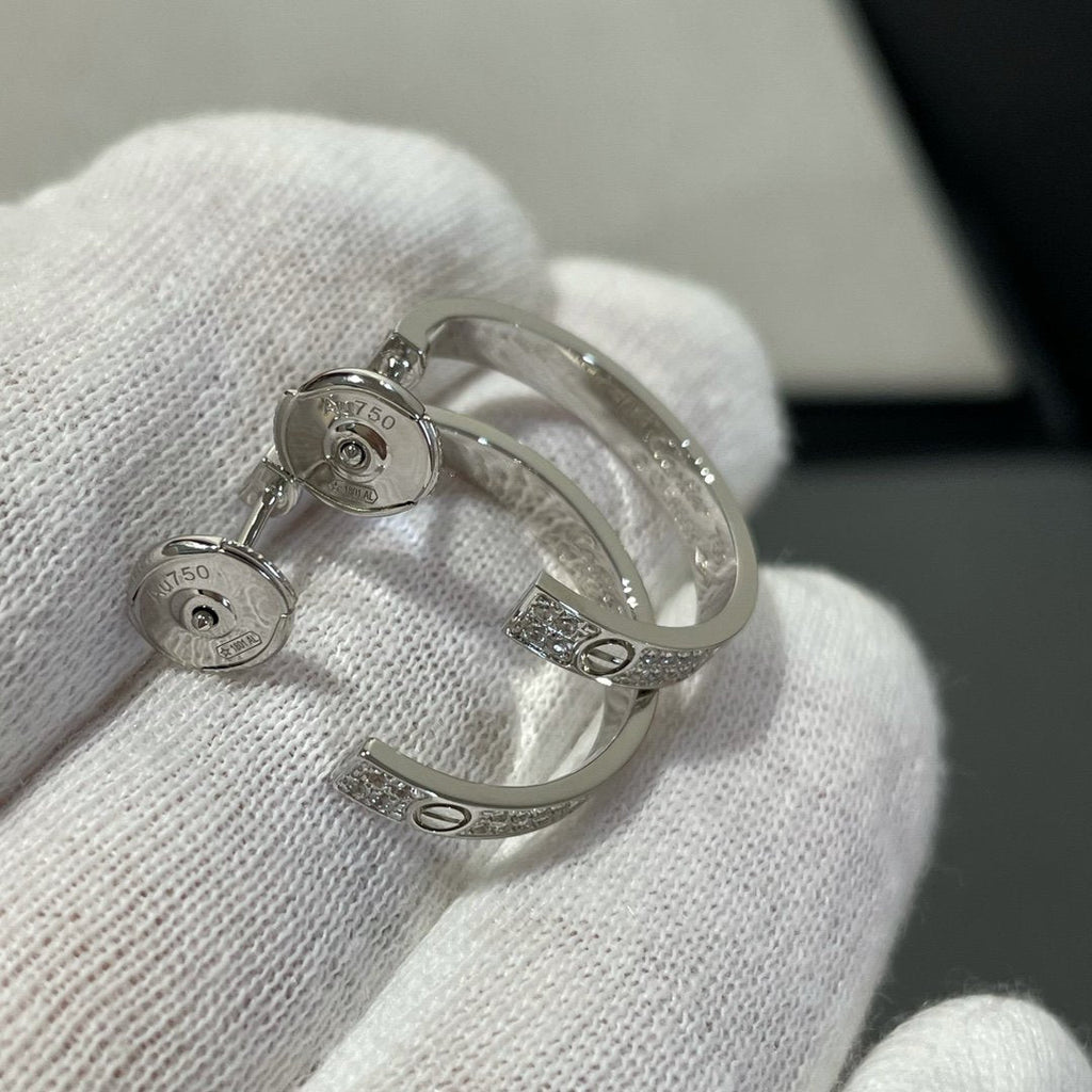 [Clover Schmuck]LIEBES-DIAMANT-SILBER-CREOLENOHRRINGE