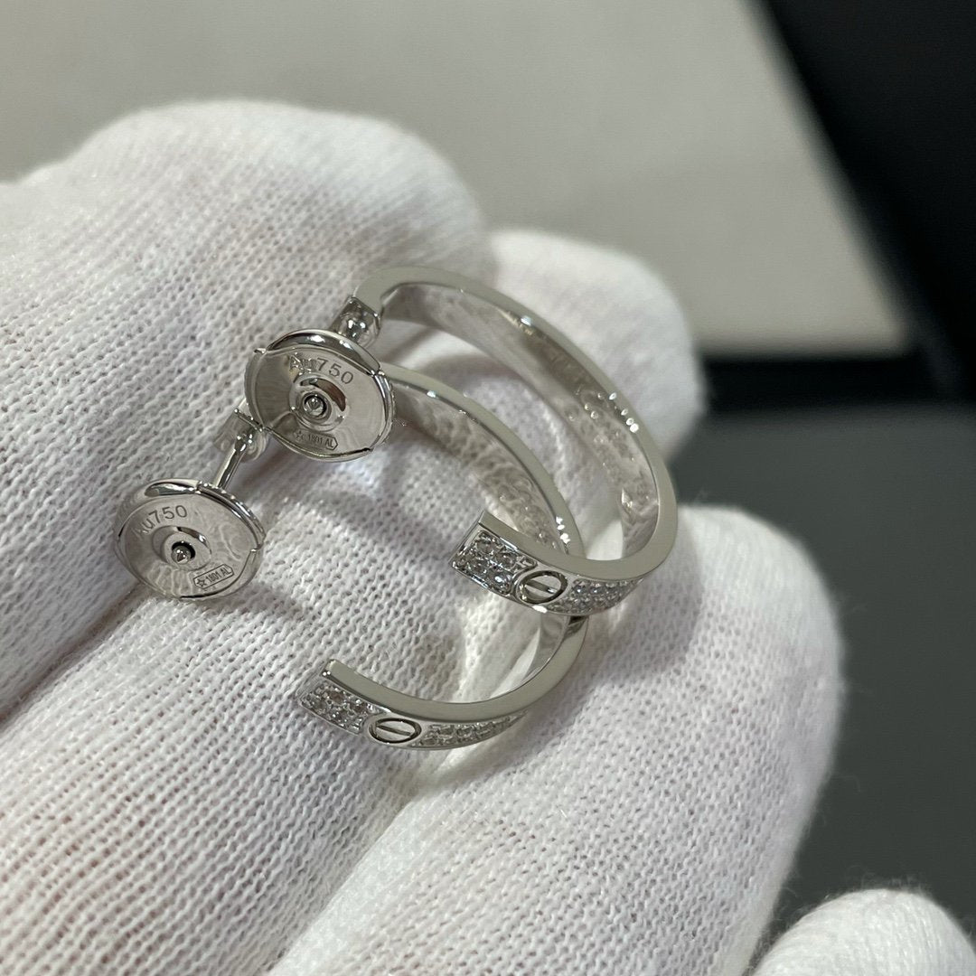 [Clover Schmuck]LIEBES-DIAMANT-SILBER-CREOLENOHRRINGE