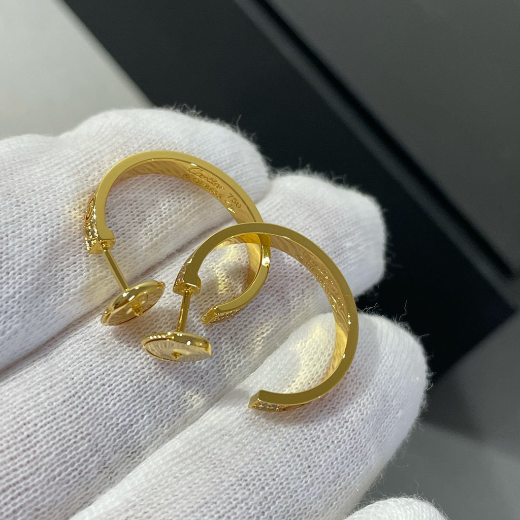 [クローバージュエリー]ラブダイヤモンドゴールドフープピアス