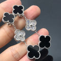 [Clover Jewelry]CLOVER 3 MOTIV DIAMANT ONYX SILBER OHRRINGE