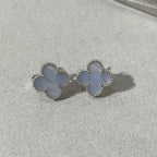 [Clover Jewelry]クローバーカルセドニーシルバースタッドピアス