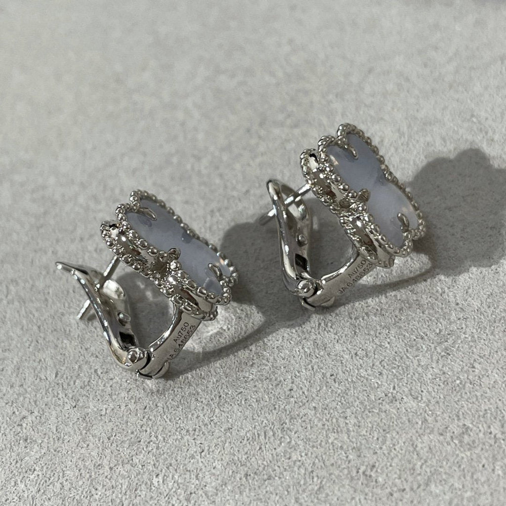 [Clover Jewelry]クローバーカルセドニーシルバースタッドピアス