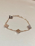 [Clover Jewelry]STAR 4 MOTIF MOP DIAMOND PINK GOLD BRACELET
