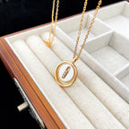 [Clover Jewelry]LUCKY MOVE MOP PINK GOLD NECKLACE