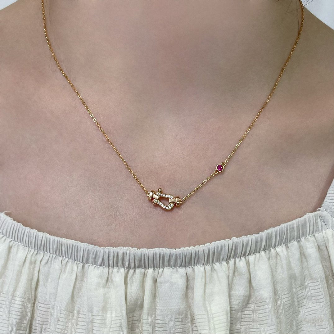 [Clover Jewelery]FORCE 10 DIAMOND PINK GOLD NECKLACE