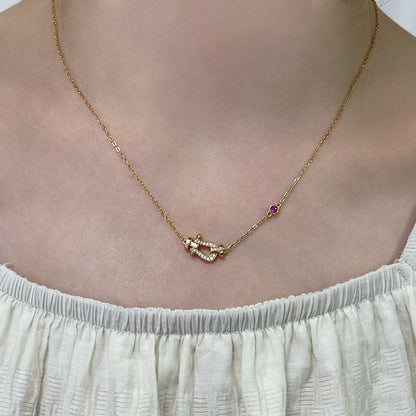 [Clover Jewelery]FORCE 10 DIAMOND PINK GOLD NECKLACE