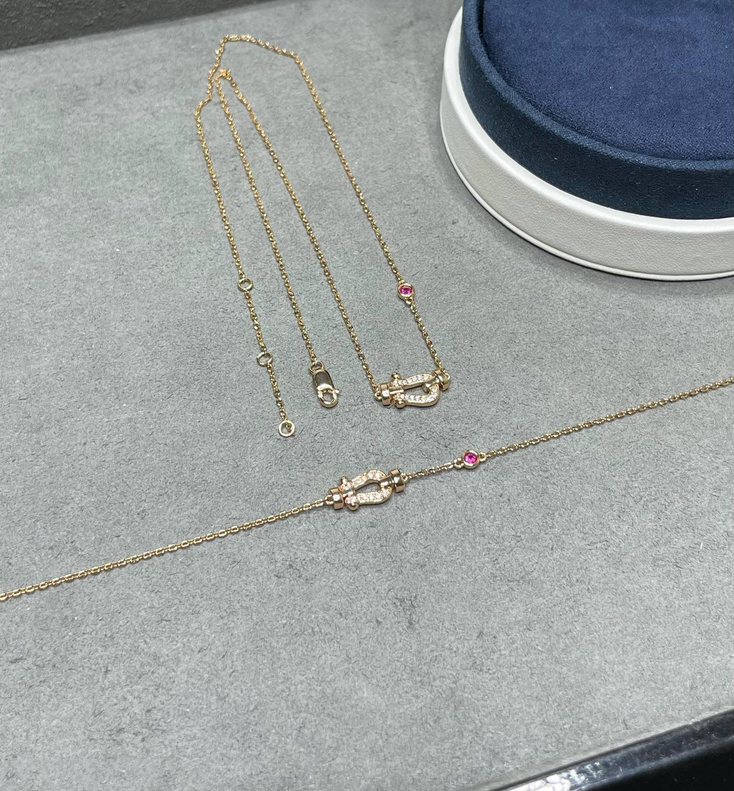 [Clover Jewelery]FORCE 10 DIAMOND PINK GOLD NECKLACE