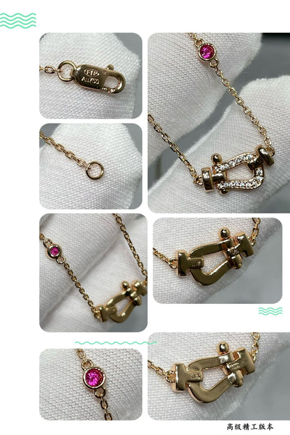 [Clover Jewelery]FORCE 10 DIAMOND PINK GOLD NECKLACE