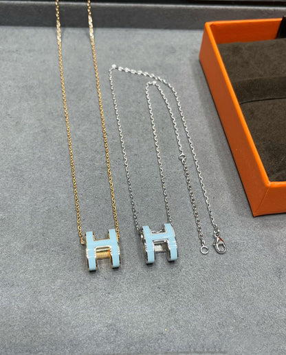 [Clover Jewelery]POP H SKY BLUE NECKLACE