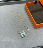 [Clover Jewelry]POP H スカイブルー ネックレス