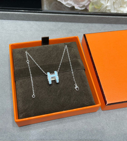 [Clover Jewelery]POP H SKY BLUE NECKLACE