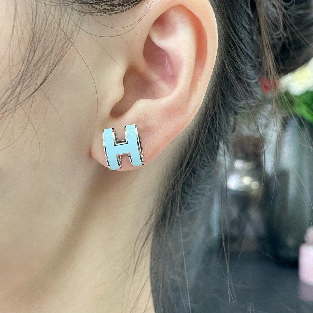 [Clover Jewellery] POP ​​H HIMMELBLAU OHRSTECKER