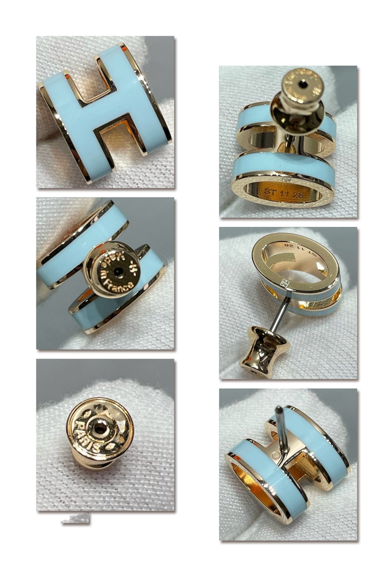 [Clover Jewellery] POP ​​H HIMMELBLAU OHRSTECKER