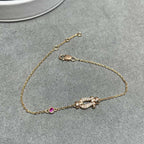[Clover Jewelry]FORCE 10 DIAMOND CHAIN LINK PINK GOLD BRACELET