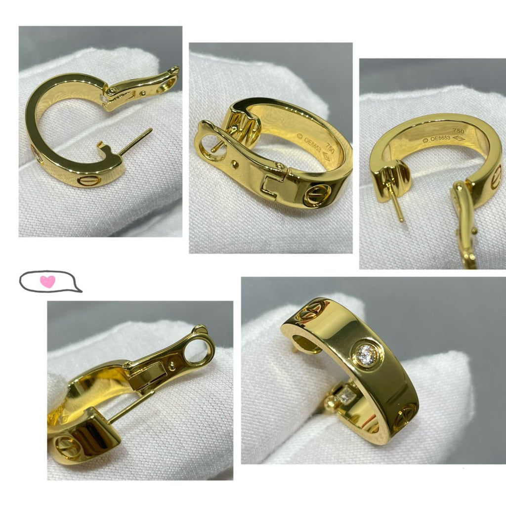 [クローバージュエリー]LOVE 5.5MM 1ダイヤモンドピアス