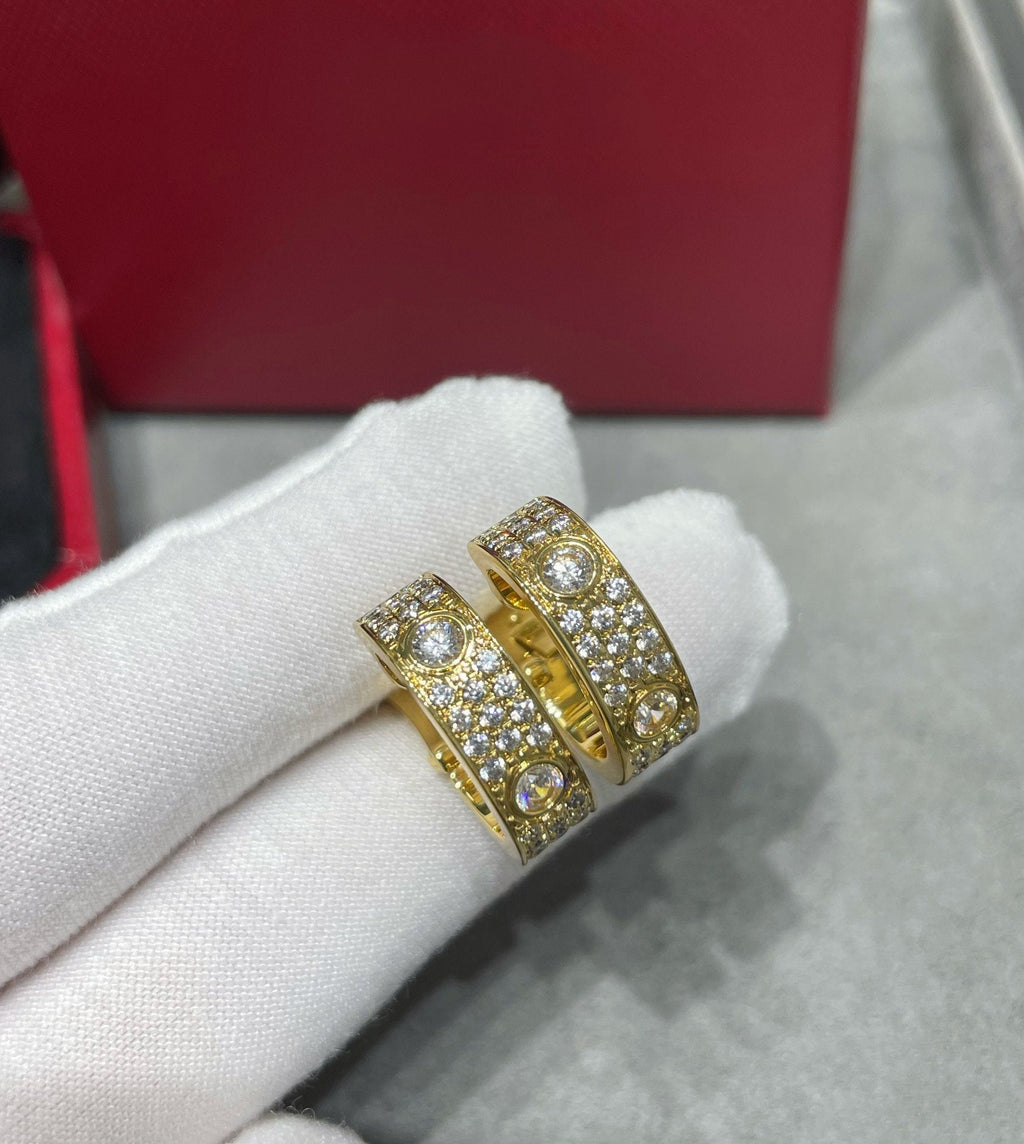 [Clover Jewelry]LIEBE 5.5MM DIAMANT BESETZTE OHRRINGE