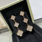 [Clover Jewelry]CLOVER 3 MOTIFS DIAMANT-PAVÉ ROSÉGOLD-OHRRINGE