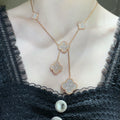 [Clover Jewelry]CLOVER 6 MOTIV DIAMANT PAVÉ HALSKETTE