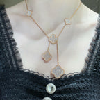 [Clover Jewelry]CLOVER 6 MOTIV DIAMANT PAVÉ HALSKETTE
