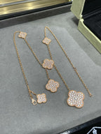 [Clover Jewelry]CLOVER 6 MOTIV DIAMANT PAVÉ HALSKETTE