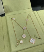 [Clover Jewelry]CLOVER 6 MOTIV DIAMANT PAVÉ HALSKETTE