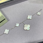 [Clover Jewelry]CLOVER 5 MOTIF WHITE MOP SILVER BRACELET