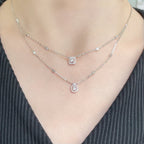 [Clover Jewelry]MY TWIN 2 ROW DIAMOND NECKLACE