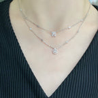 [Clover Jewelry]MY TWIN 2 ROW DIAMOND NECKLACE