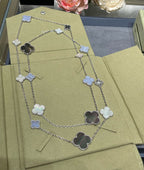 [Clover Jewelry]KLEE 16 MOTIV CHALCEDON MOP SILBER HALSKETTE