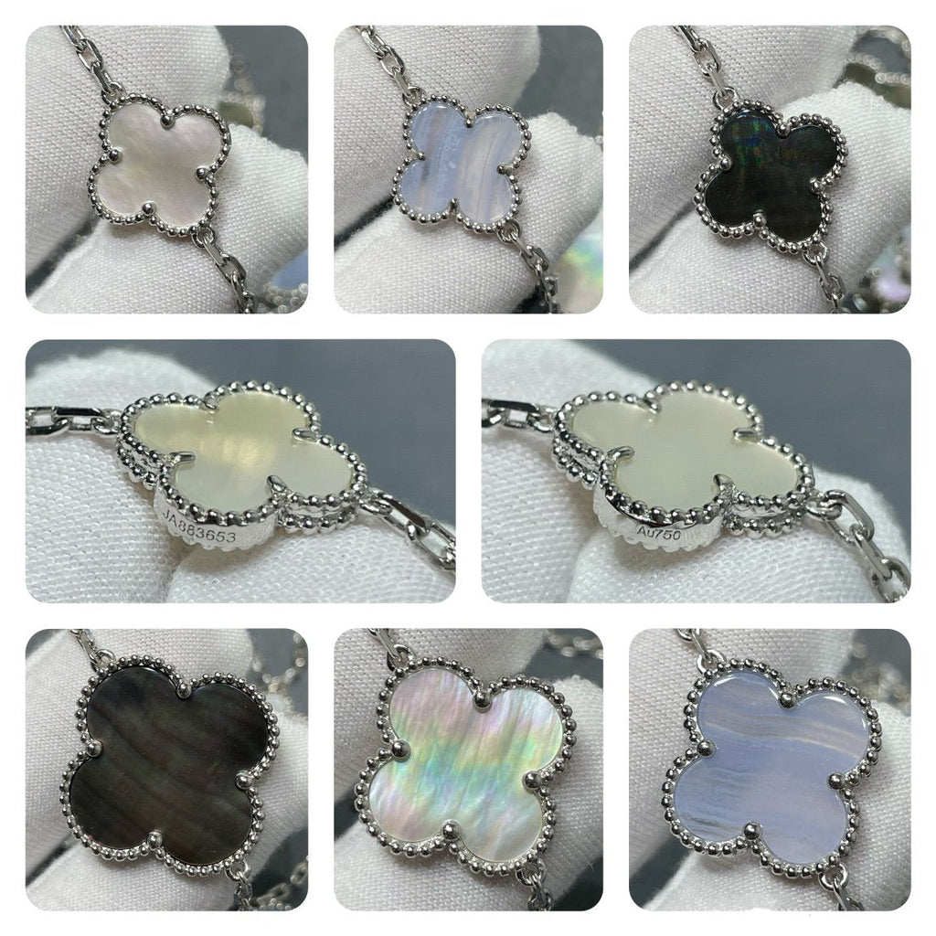 [Clover Jewelry]KLEE 16 MOTIV CHALCEDON MOP SILBER HALSKETTE
