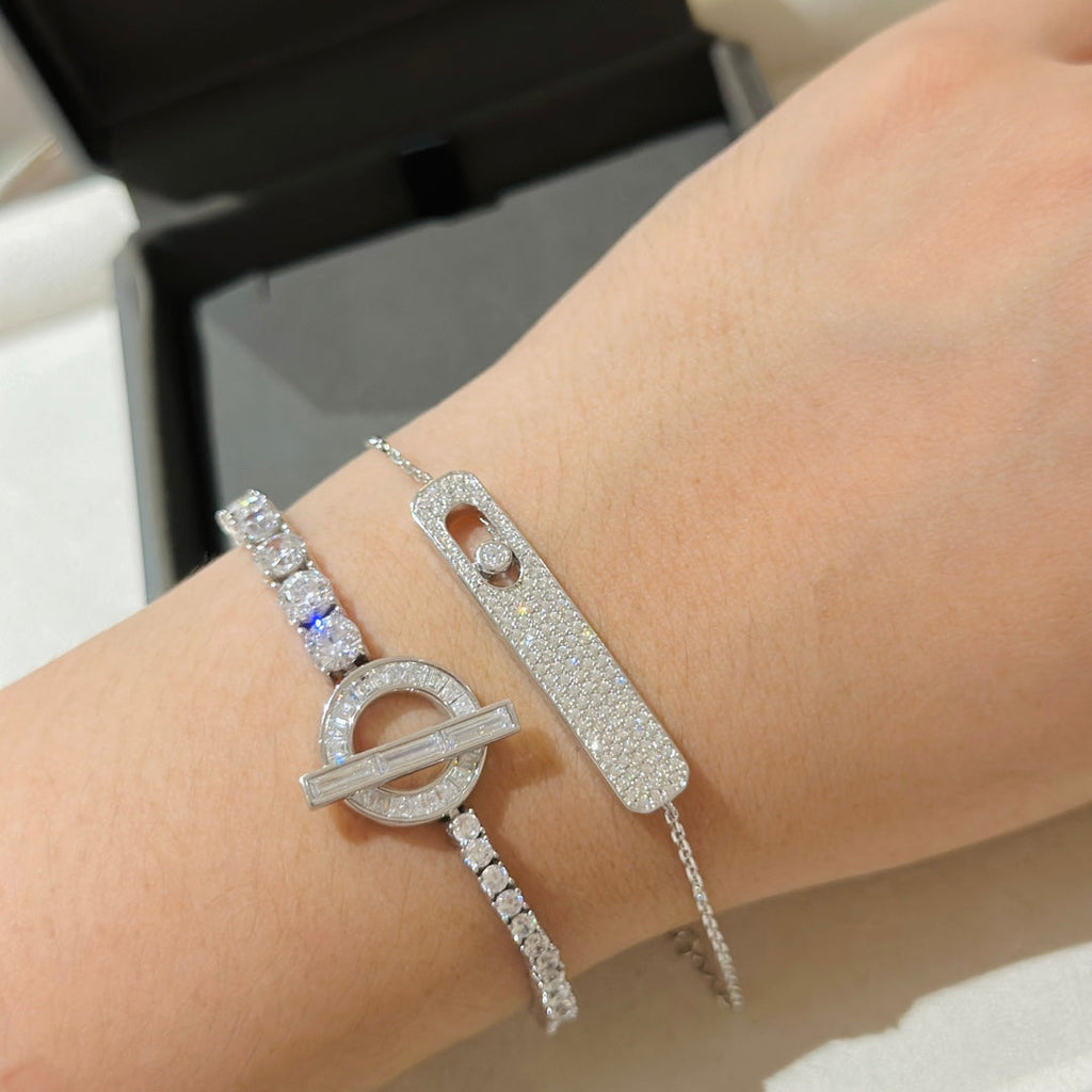 [Clover Jewelry]MOVE CLASSIQUE DIAMOND PAVED BRACELET