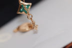[Clover Jewelry]STAR AND SUN 4 MOTIF PINK GOLD MALACHITE BRACELET