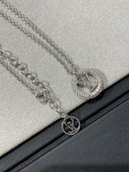 [Clover Jewelry]BY NIGHT DIAMOND PAVED NECKLACE