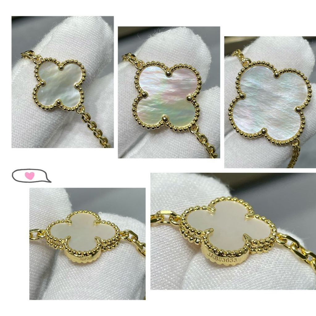 [Clover Jewelry]KLEE 16 MOTIV WEISSES PERLMUTT GOLDHALSKELLe